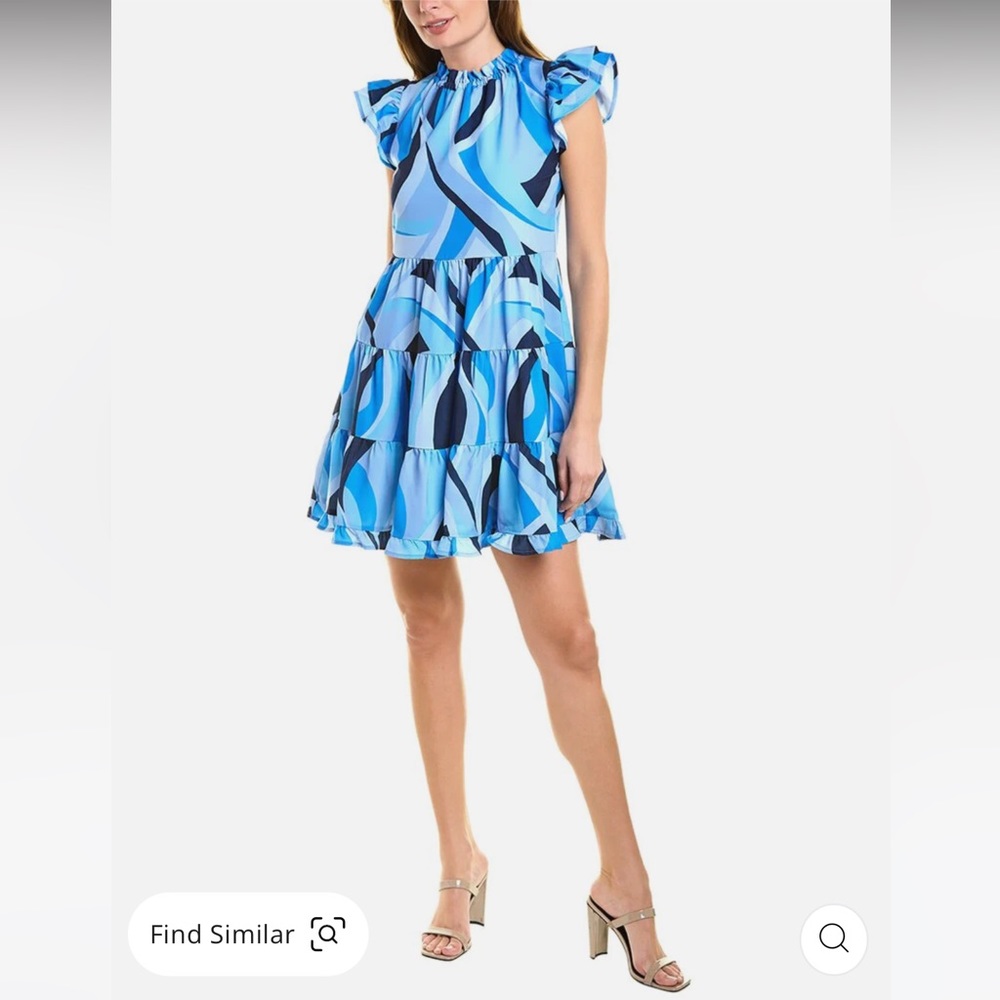 Sail to Sable Blue Abstract Mini Dress